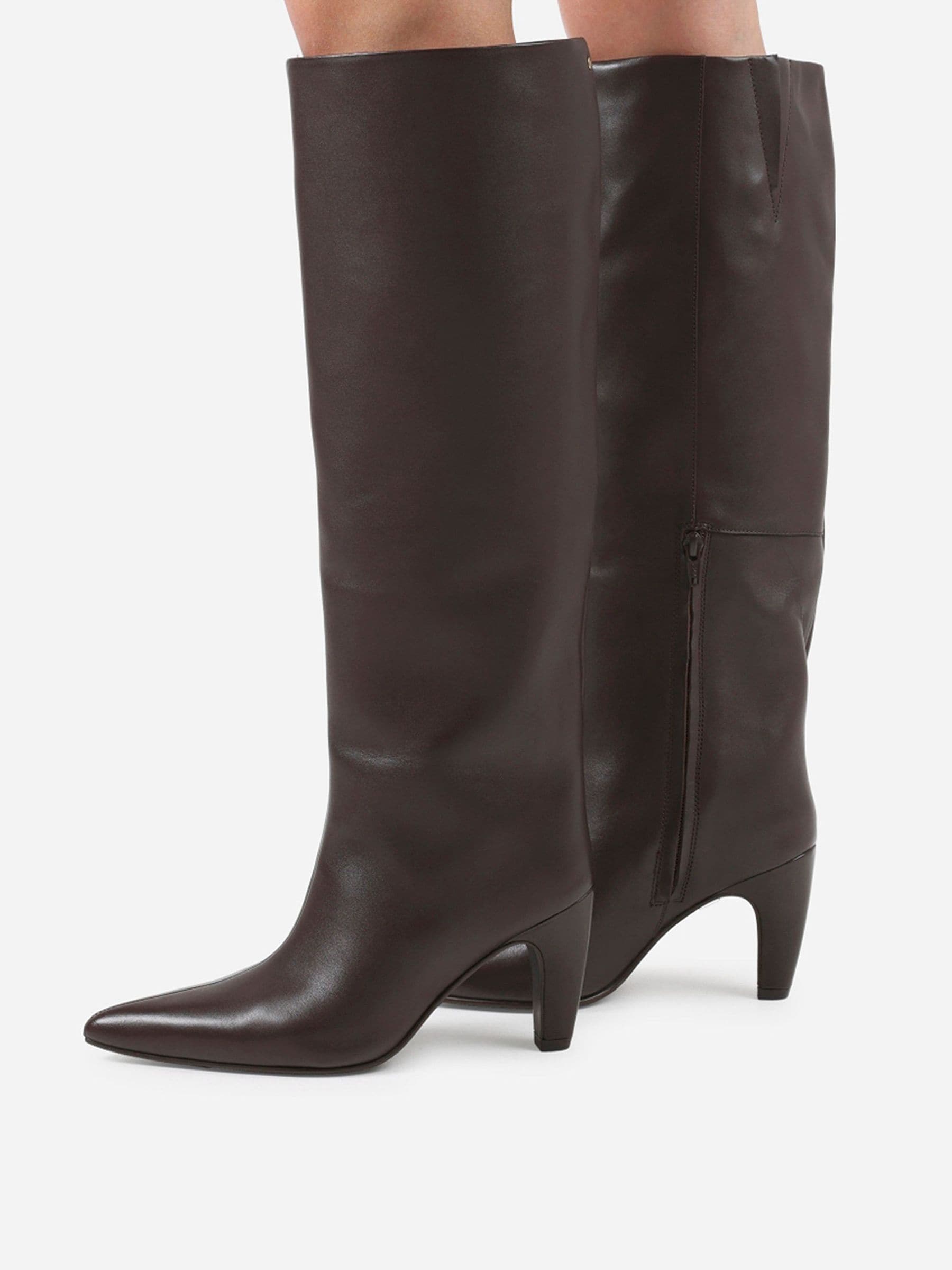Buy Bronx Brown Low Jadey Leather Knee High Boots from Next USA
