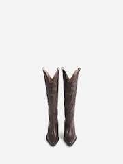 Bronx Brown New Kole Leather Padded Knee High Boots - Image 5 of 6