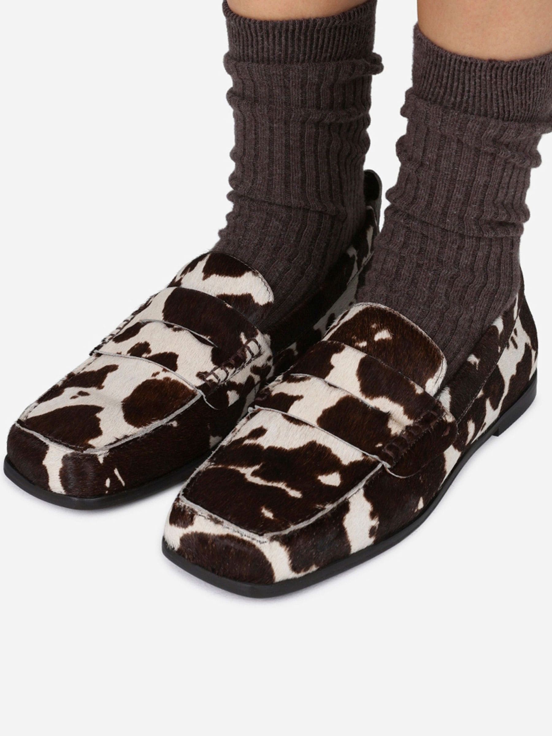 Buy Bronx Brown Colby Cowprint Loafers from Next USA