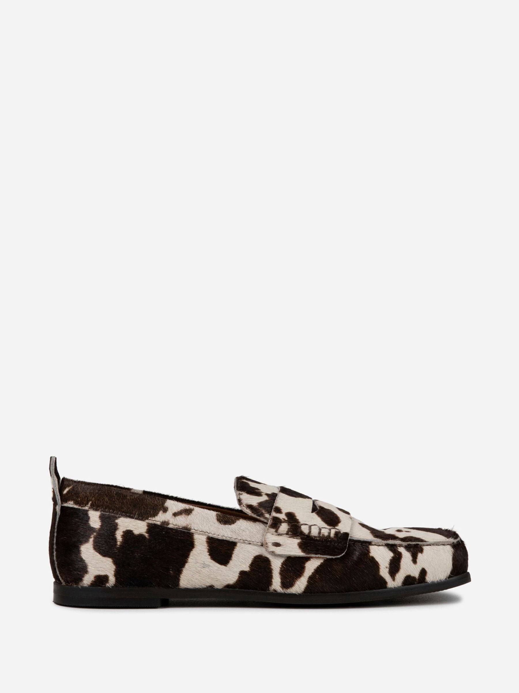 Buy Bronx Brown Colby Cowprint Loafers from Next USA