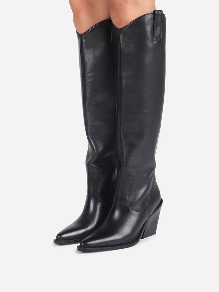 Bronx Black New Kole Leather Knee High Boots - Image 1 of 6 Bronx Black New Kole Leather Knee High Boots - Image 1 of 6