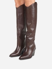 Bronx Brown New Kole Leather Knee High Boots - Image 1 of 6