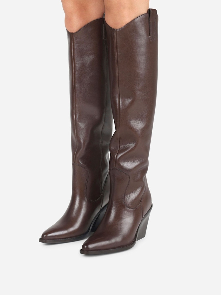 Bronx Brown New Kole Leather Knee High Boots - Image 1 of 6 Bronx Brown New Kole Leather Knee High Boots - Image 1 of 6