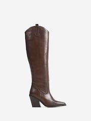 Bronx Brown New Kole Leather Knee High Boots - Image 3 of 6
