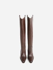 Bronx Brown New Kole Leather Knee High Boots - Image 4 of 6