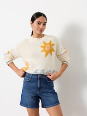 FatFace Elsham Blue Denim Shorts - Image 3 of 6