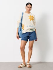 FatFace Elsham Blue Denim Shorts - Image 5 of 6