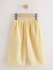 Lemon Yellow Ditsy Pullon Wide Leg Trousers (3mths-7yrs) - Image 1 of 4