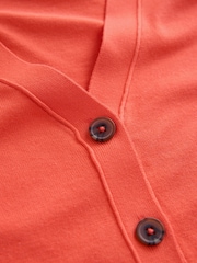 Orange Soft Touch V-Neck Cotton Rich Button Up Cardigan - Image 7 of 7