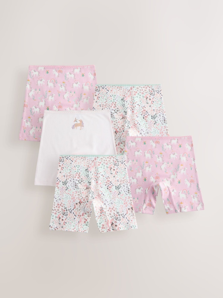 Pink Unicorn Long Leg Briefs 5 Pack (2-16yrs) - Image 1 of 9