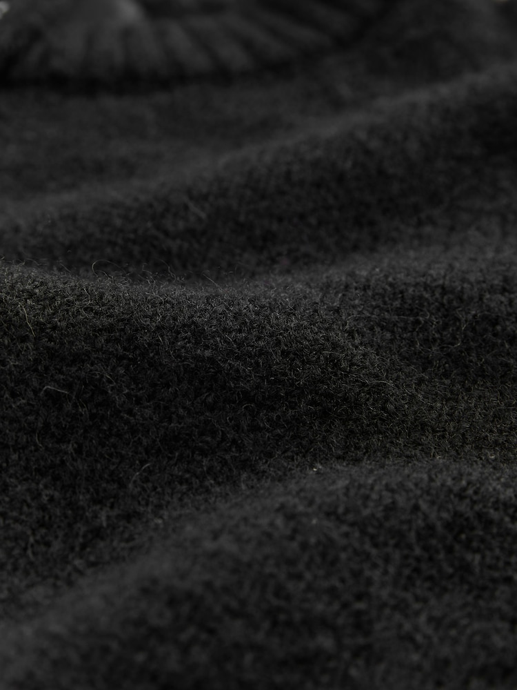 Black Crew Neck Knitted Cardigan - Image 2 of 3
