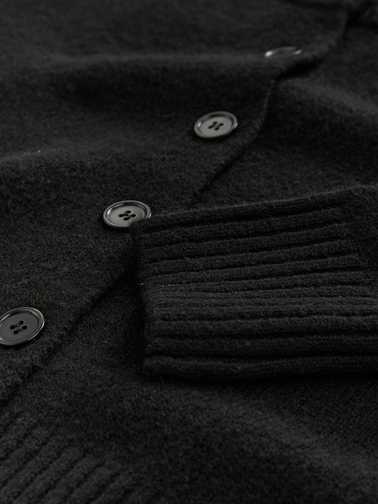 Black Crew Neck Knitted Cardigan - Image 3 of 3