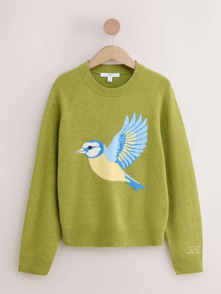 Green Bird Supersoft Crew Neck Long Sleeve Jumper - Image 1 of 4
