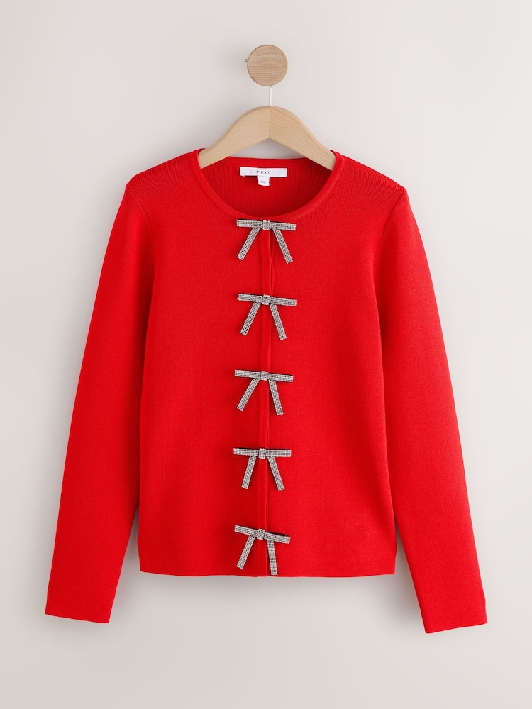Rojo - Smart Embellished Bow Jacket - Imagen 1 de 3