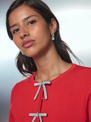 Red Smart Embellished Bow Jacket - Image 4 of 7