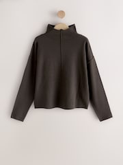 Chocolate Brown Super Soft Roll Edge High Neck Jumper - Image 9 of 11