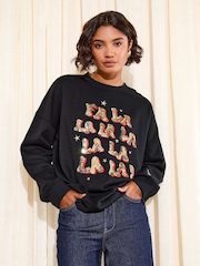 Friends Like These Black Graphic Christmas Sweatshirt - Image 2 of 4