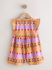 Multicoloured Check - Flutter Sleeve Playsuit (3mths-7yrs) - 8এর মধ্যে 6 ছবি