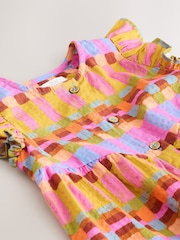 Multicoloured Check - Flutter Sleeve Playsuit (3mths-7yrs) - 8এর মধ্যে 8 ছবি