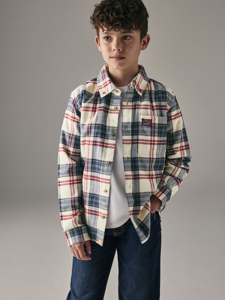 Superdry White Check Shirt - Image 1 of 9 Superdry White Check Shirt - Image 1 of 9