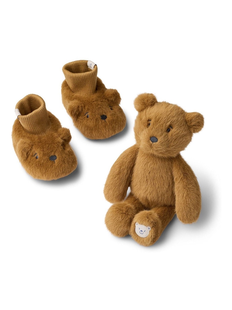 Liewood Basim Brown Bear Baby Soft Toy & Slippers Gift Set - Image 1 of 1 Liewood Basim Brown Bear Baby Soft Toy & Slippers Gift Set - Image 1 of 1