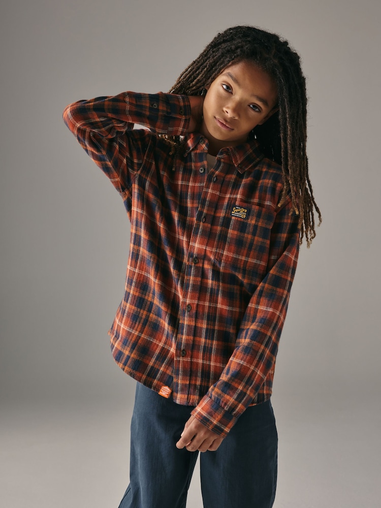 Orange - Superdry Check Shirt - Bild 1 von 9