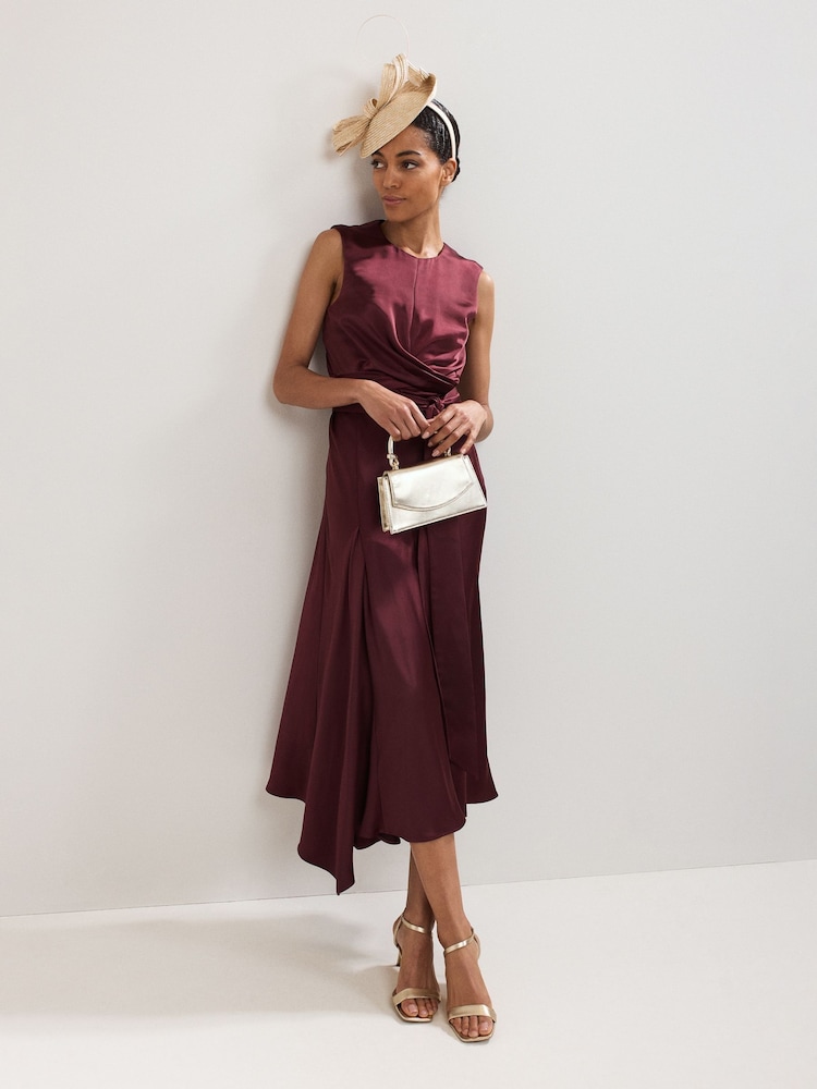 Phase Eight Red Felicity Satin Dress - Image 1 of 6 Phase Eight Red Felicity Satin Dress - Image 1 of 6
