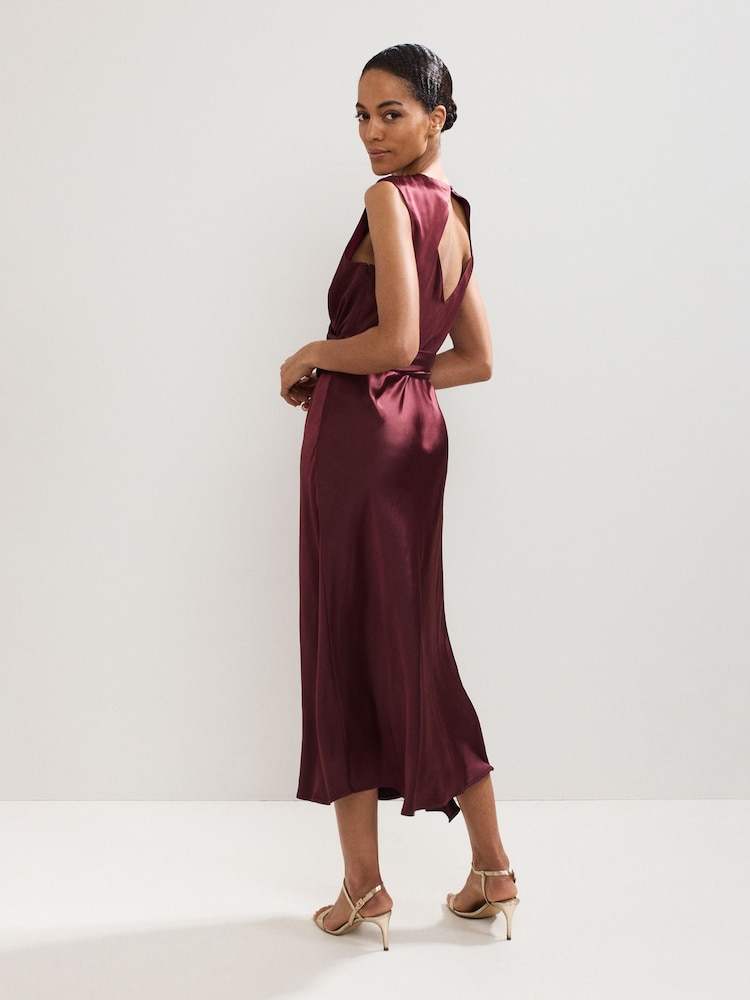 Phase Eight Red Felicity Satin Dress - Image 2 of 6 Phase Eight Red Felicity Satin Dress - Image 2 of 6