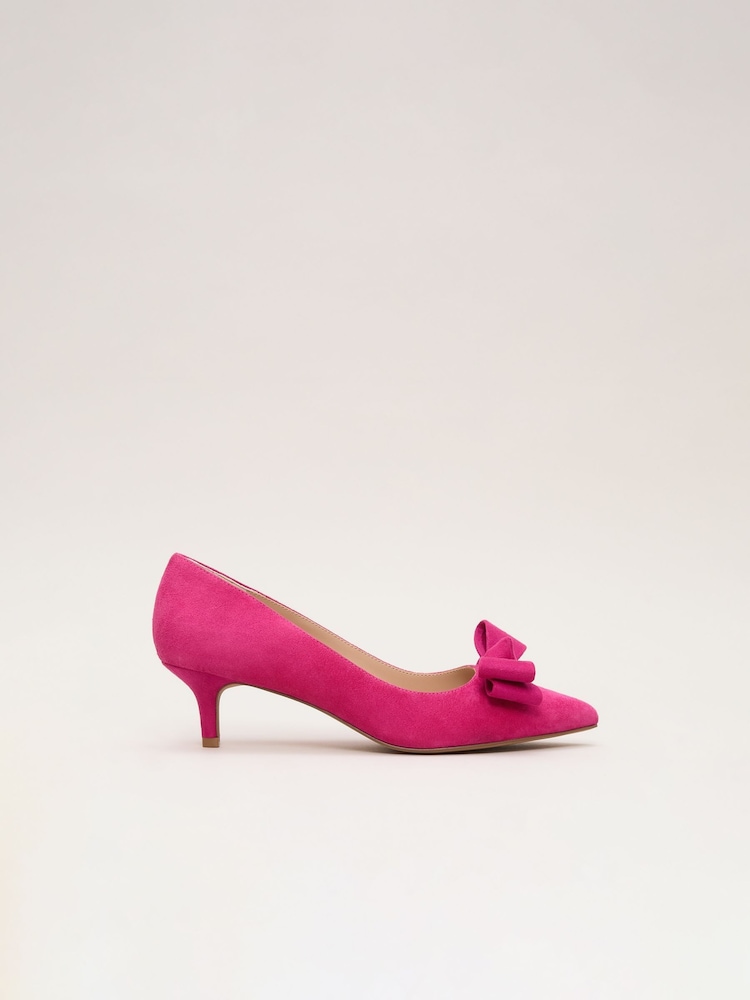 Phase Eight Pink Suede Kitten Heel - Image 1 of 7 Phase Eight Pink Suede Kitten Heel - Image 1 of 7