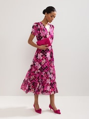 Phase Eight Pink Suede Kitten Heel - Image 6 of 7