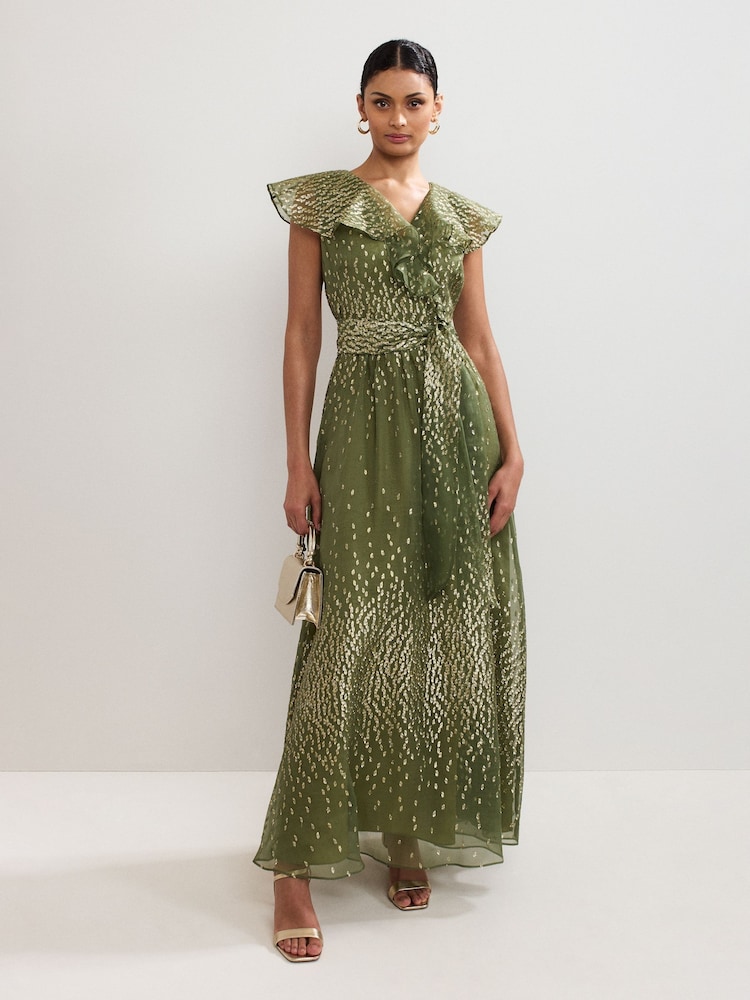 Phase Eight Green Astrid Frill Dress - Image 1 of 7