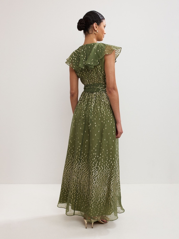Phase Eight Green Astrid Frill Dress - Image 2 of 7
