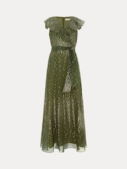 Phase Eight Green Astrid Frill Dress - Image 7 of 7