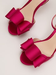 Phase Eight Pink Satin Bow Sandals - Image 3 of 7