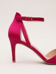 Phase Eight Pink Satin Bow Sandals - Image 4 of 7