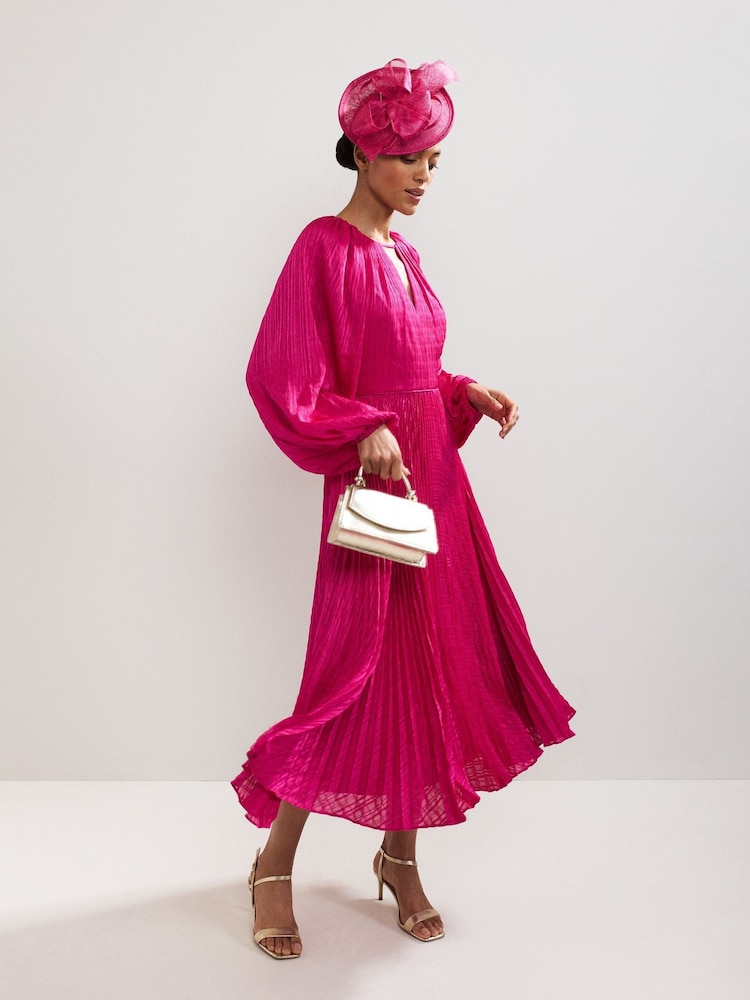 Phase Eight Pink Faye Textured Dress - Image 1 of 5