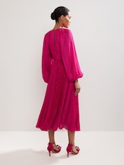 Phase Eight Pink Faye Textured Dress - Image 2 of 5