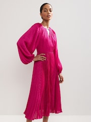 Phase Eight Pink Faye Textured Dress - Image 3 of 5