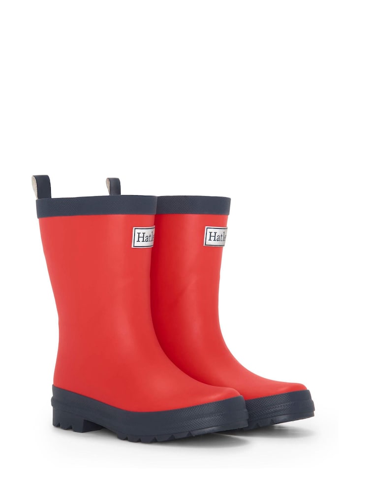 Hatley Red and Navy Matte Rain Wellies - Image 2 of 4 Hatley Red and Navy Matte Rain Wellies - Image 2 of 4
