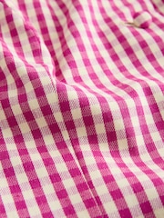 Vaaleanpunainen - Gingham-kauluksellinen liivi pellavalla - Kuva 6 / 7