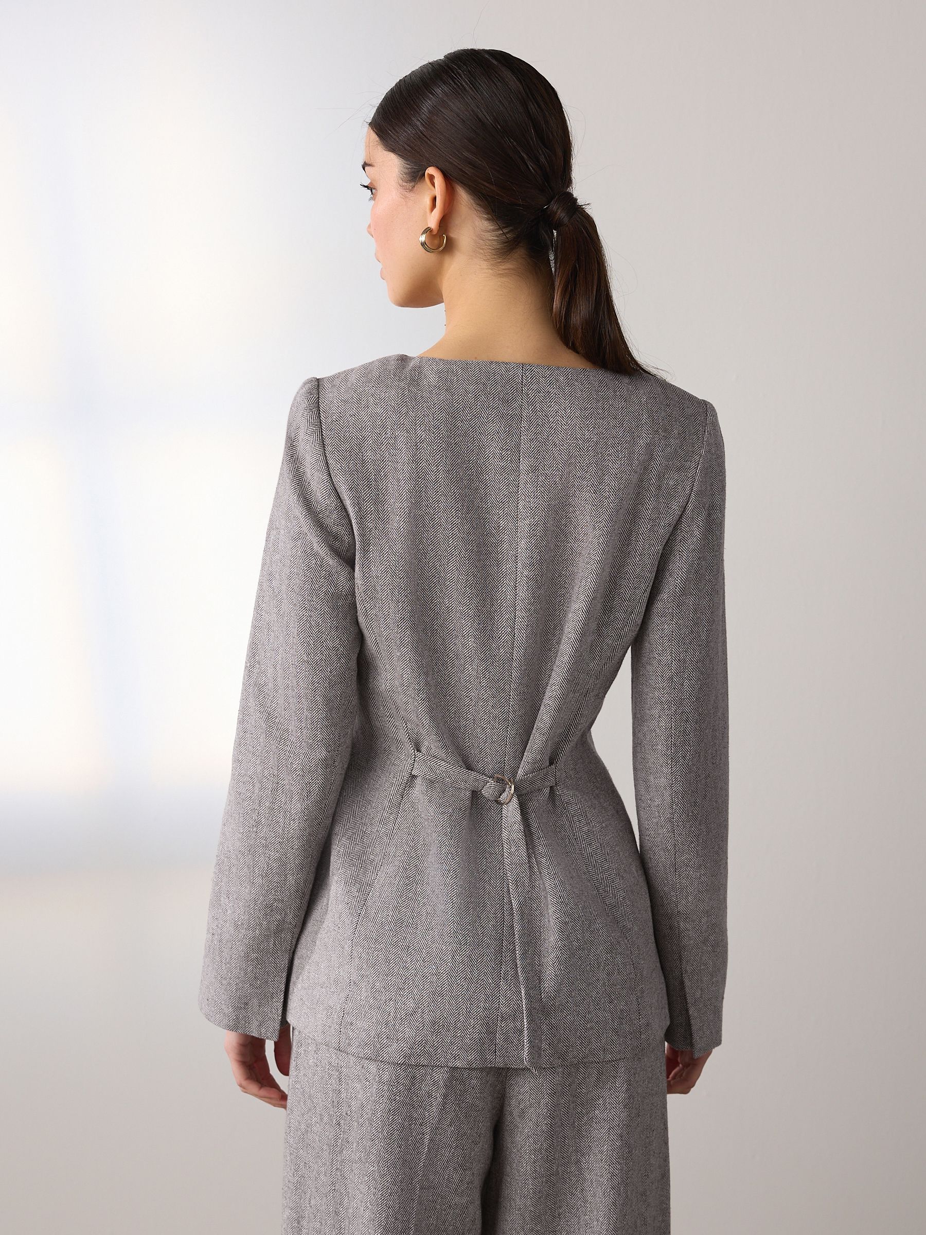 Buy Mole Linen Rich Herringbone Collarless Jacket from Next USA