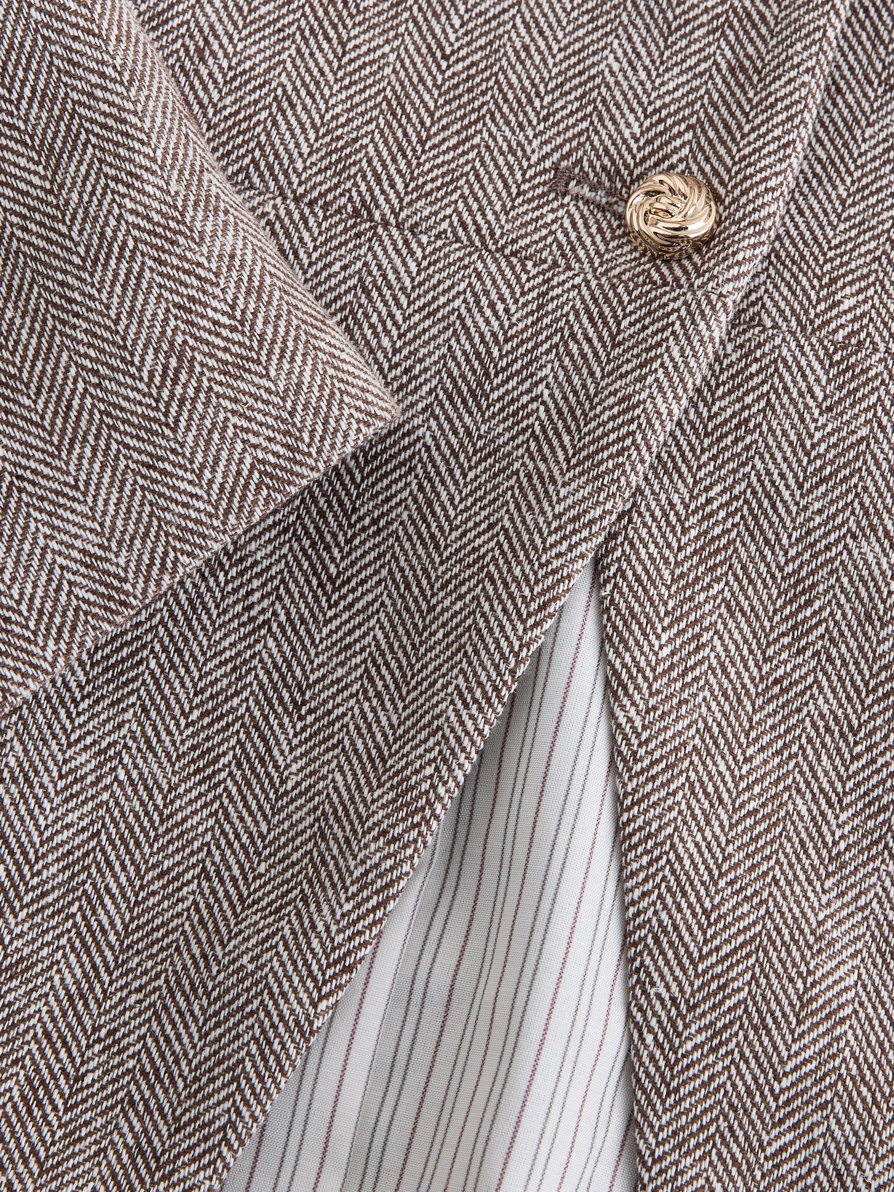 Buy Mole Linen Rich Herringbone Collarless Jacket from Next USA