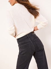 Lipsy Washed Black Wide Leg Jeans - Image 4 of 5