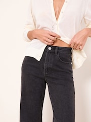 Lipsy Washed Black Wide Leg Jeans - Image 5 of 5