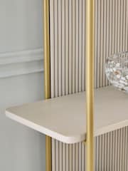 Light Grey Valencia Marble Mango Wood Bookcase Shelf - Image 3 of 8