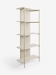 Light Grey Valencia Marble Mango Wood Bookcase Shelf - Image 5 of 8