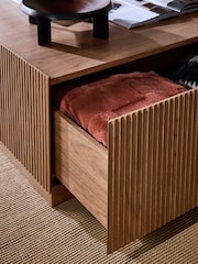 Dark Marlow Glass Oak Effect Large Coffee Table - Image 3 of 8