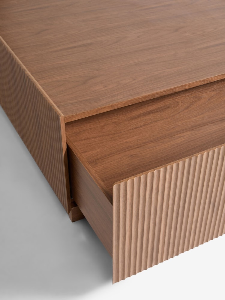 Dark Marlow Glass Oak Effect Large Coffee Table - Image 8 of 8