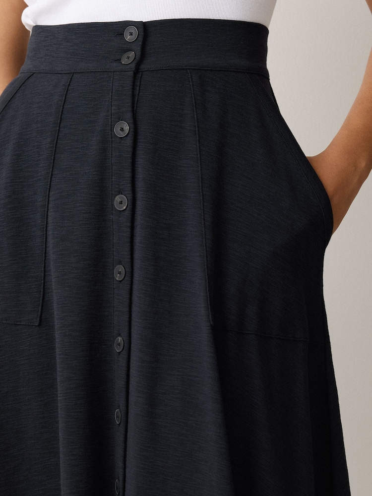 Jigsaw Blue Cotton Luxe Skirt - Image 2 of 5