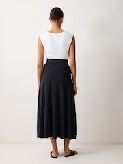 Jigsaw Blue Cotton Luxe Skirt - Image 4 of 5